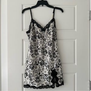 Victorias Secret Black and White Floral Slip Dress
